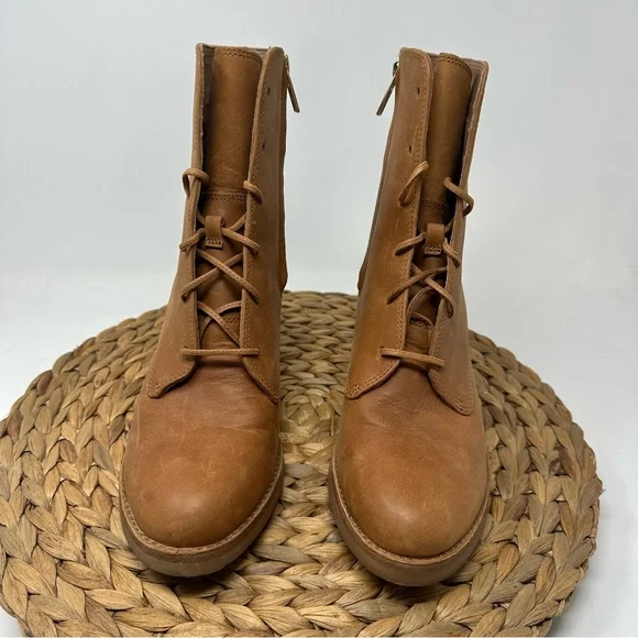 UGG Leather Oriana Lace Up Ankle Boot Chestnut Tan Size 6.5 - Picture 6 of 8
